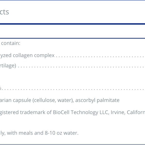 Collagen JS ingredients