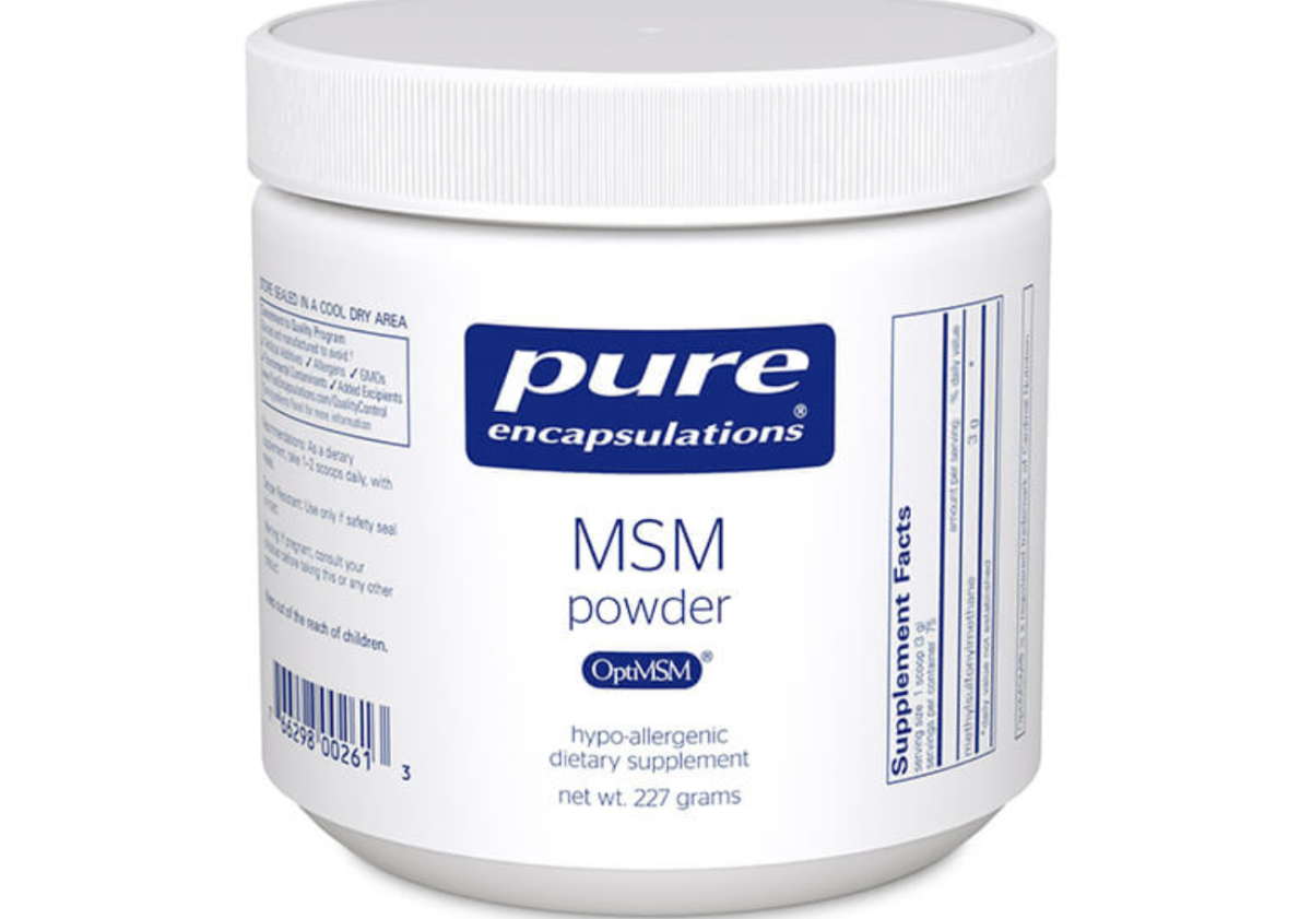 MSM powder label