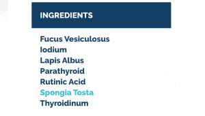 Thyroid liquescence ingredients