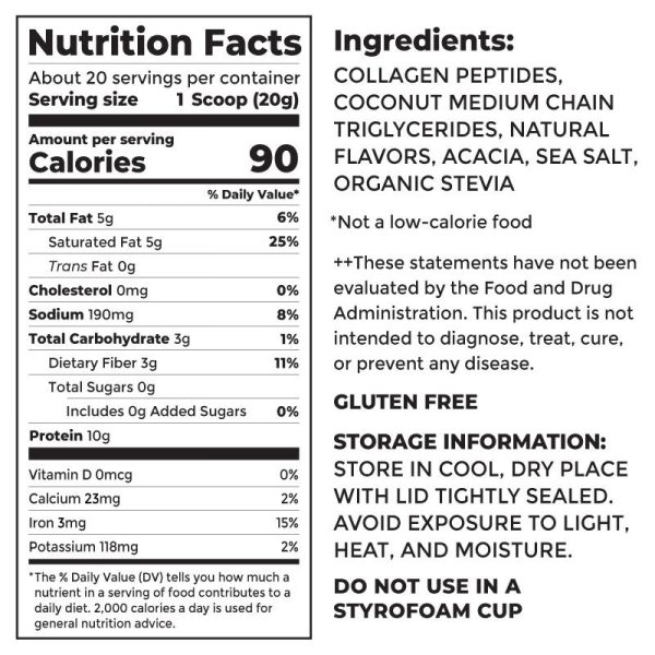 Orgain KETO vanilla ingredients